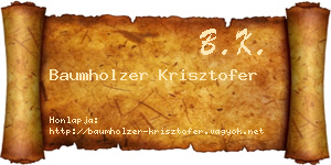 Baumholzer Krisztofer névjegykártya