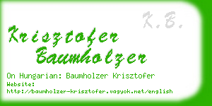 krisztofer baumholzer business card